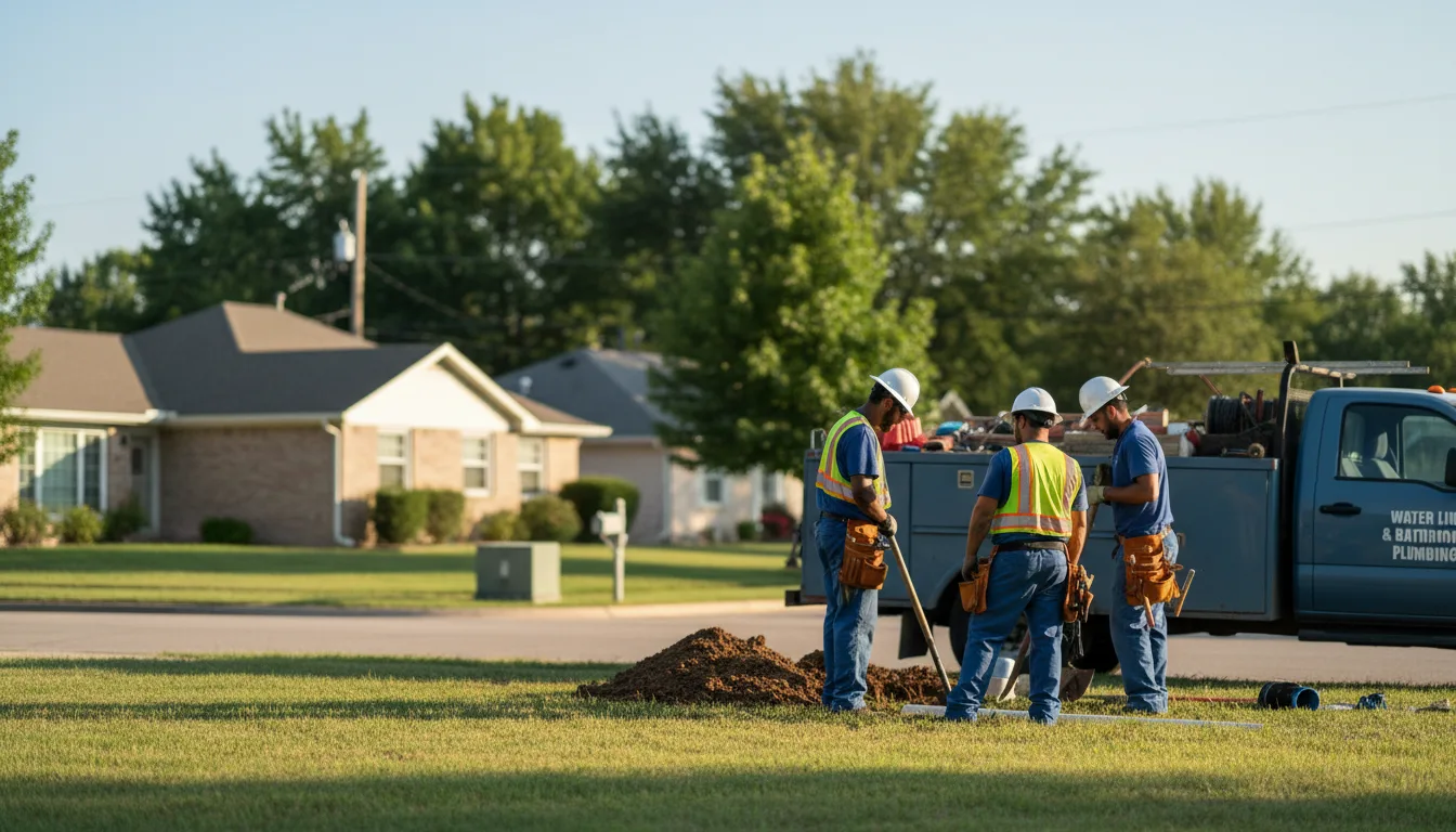 Residential water line and bathroom plumbing service in Lithopolis, OH